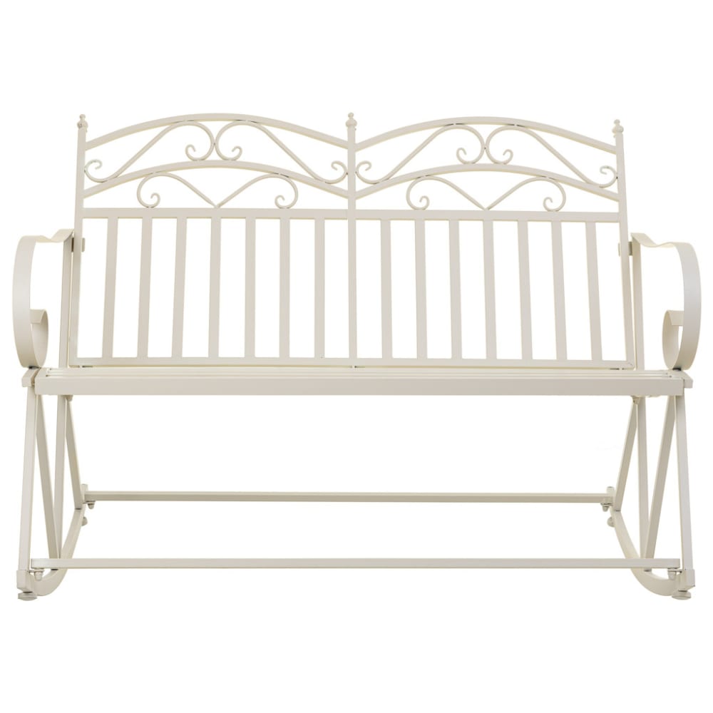 Canapé à bascule en fer forgé blanc 116x45x91h cm