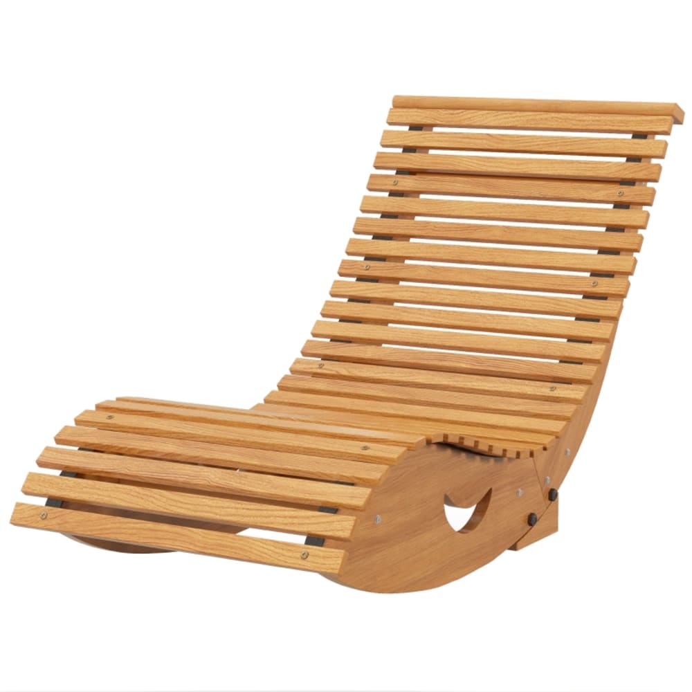 Chaise à bascule en bois marron avec dossier haut 130x60x60 cm